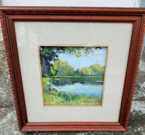 Quadro tempera su cartoncino � Ansa Fluviale� pitt